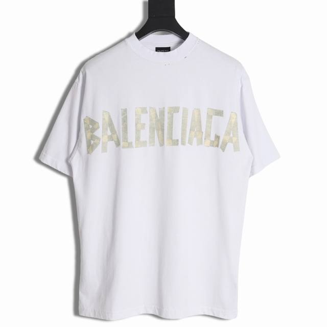 Balenciaga 巴黎世家 24Ss 美纹纸胶带短袖t恤 今年最火爆的短袖没有之一 前后全部采用了全新的工艺康丽立体直喷 区分市场丝网印 烫画 白墨数码印花